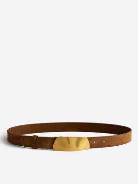 Madewell Organic Hardware Belt Suede Aged Cognac Small NWT